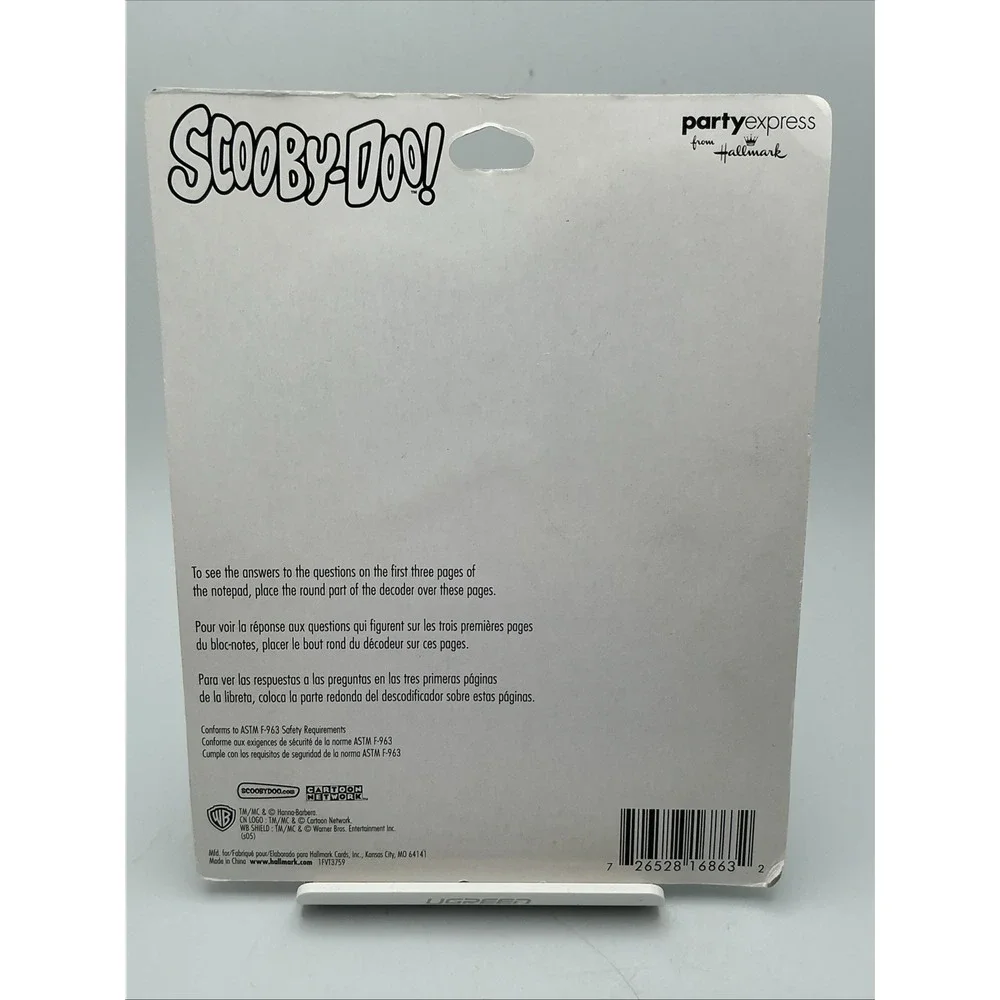 Vintage Scooby-Doo! Party Favors, 4 Mystery Decoders & Notepads,‎ Hallmark